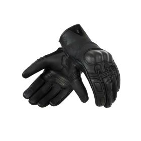 Gants de moto pour femmes en cuir noir REBELHORN THUG II