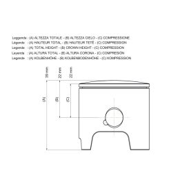 Piston Malossi 4T D 70 axe 15 3 segments rectangulaires sélection 0