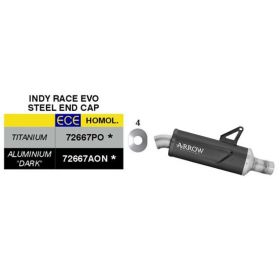 ARROW Indy Race EVO Slip-On Auspuff genehmigt schwarz Alu-Stahlkappe Kove 800X Pro/Rally