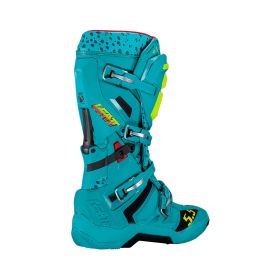 Stivali moto LEATT Moto 5.5 FlexLock Cheetah azzurro verde chiusura SideLock