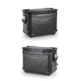 GIVI TREKKER OUTBACK EVO Black Aluminum Side Luggage Kit 44L for MORINI X-CAPE