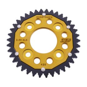 Corona ZF 38 denti passo 420 oro nera dual ZFD-13055-38-GLD per Honda