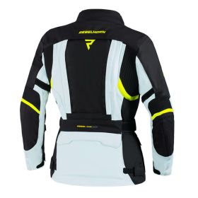 Veste de moto femme REBELHORN HARDY II Gris/Noir/Jaune Fluo