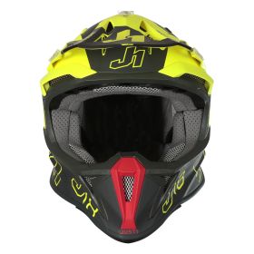 CASQUE TOUT TERRAIN JUST1 J18 MIPS VERTIGO ROUGE / GRIS / JAUNE FLUO