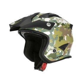 Casco jet ACERBIS Jet Aria Sport verde/marrone