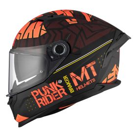 Casques Integraux MT Helmets Braker SV Punk Rider B5 Noir Rouge Mat