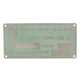 Targhetta PREMIUM QUALITAT PIAGGIO ACMA Paris