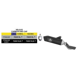 Échappement Slip-On ARROW Veloce Racing en Titane Noir pour Ducati Multistrada V4/V4S
