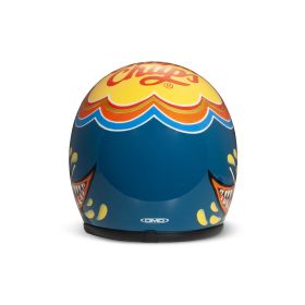 Jet Helm Cafe Racer DMD RETRO Lollipop Blau Glanz