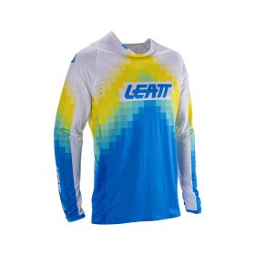 Maillot motocross LEATT Moto 4.5 Lite Pixel bleu blanc filet élastique
