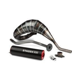 Échappement complet Stage6 80-90cc Rouge/Noir Derbi