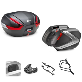 GIVI V47 Kit de Top Case V37 Noir/Rouge 47/37L pour SUZUKI