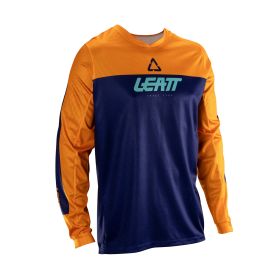Completo bambino LEATT Moto 3.5 Ride arancio blu maglia e pantaloni