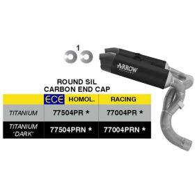 Échappement Racing ARROW Slip-On Round-Sil en Titane Noir pour Ducati Panigale V2/V2S