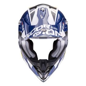 Casco motocross Scorpion EXO VX-16 EVO AIR Analog blu giallo