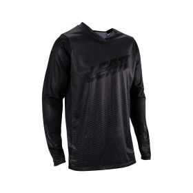 Maillot motocross LEATT Moto 4.5 X-Flow noir brillant filet élastique