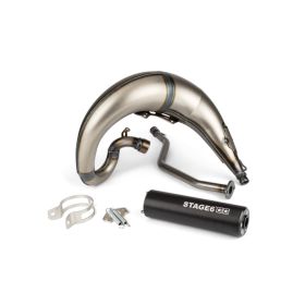 Marmitta completa stage6 streetrace alta cnc nera per yamaha dt50