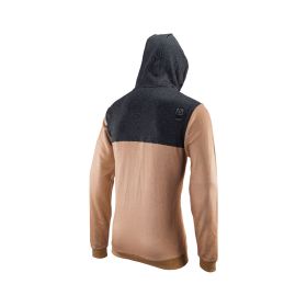 Felpa con cappuccio e cerniera LEATT Premium Desert marrone tasche scaldamani