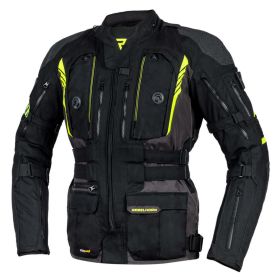 Giacca moto uomo REBELHORN PATROL nera/gialla fluo