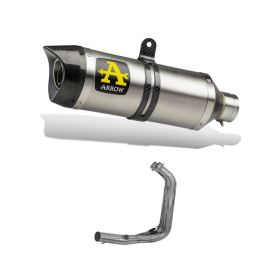 ARROW Thunder Slip-On Rennsportauspuff aus Aluminium Carb Cap Collector für Yamaha MT-07