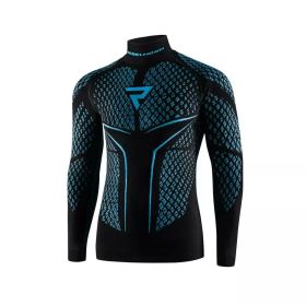 T-shirt termoattiva moto uomo REBELHORN THERM II nera/blu