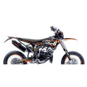 Kit de graphiques Stage6 Orange Deco pour Fantic Xm 50 2017-2022