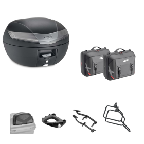 Kit GIVI bauletto V40 TECH borsa X-LINE nero fumè 40/33L per ROYAL ENFIELD SUPER METEOR