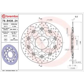 BREMBO schwimmende Bremsscheibe 78B40824 Gold-Serie D.296 Dicke 5mm 6 Löcher für HONDA