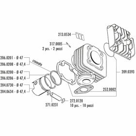 Groupe thermique POLINI racing course 37,4 64,8cc cylindre en fonte