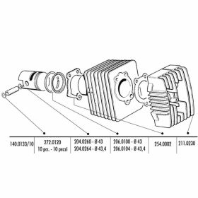POLINI Thermal Group D.43 stroke 43 pin 10 cast iron cylinder