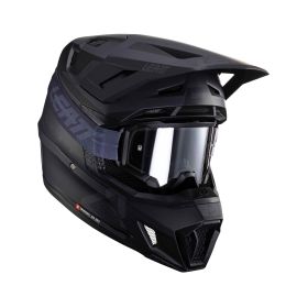 LEATT Moto 7.5 Motocross helmet Stealth black grey with 4.5 goggles