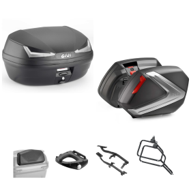 GIVI SIMPLY IV TECH Top Case V37 Smoke Black/Red 45/37L for YAMAHA
