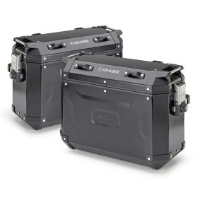Paire de valises latérales KAPPA K’VOYAGER aluminium noir 37L