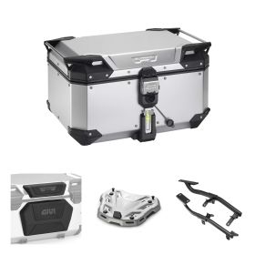 GIVI TREKKER OUTBACK EVO SMART eloxiertes 58L Topcase-Kit für YAMAHA MT07