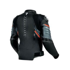 REBELHORN VELOCE Men's Leather Motorcycle Jacket Black/Fluorescent Red