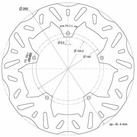 Disque de frein POLINI D.260 pour PIAGGIO BEVERLY-GILERA