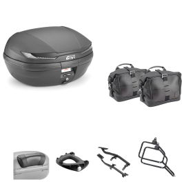 Kit de top case GIVI ARENA TECH CORIUM fumé noir 45/13L ROYAL ENFIELD SUPER METEOR