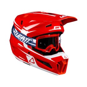 Casco motocross LEATT Moto 3.5 rosso bianco con maschera 3.5
