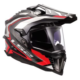 Casco Enduro Dual Road LS2 MX701 EXPLORER CARBON Frontier II Rosso Lucido
