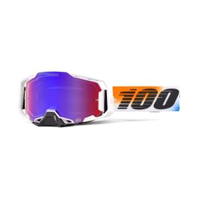 Maschera motocross 100% ARMEGA HIPER UNITED lente specchio rossa/blu