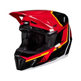LEATT Moto 7.5 Motocross helmet red black orange with 4.5 goggles