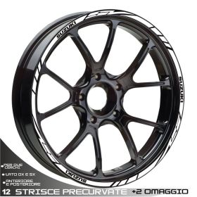RIM WHEEL STICKERS DECALS SPORT LINE WHITE SUZUKI SV 650