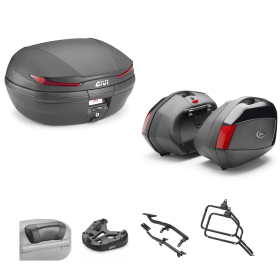 GIVI ARENA Top Case Kit V35 Schwarz Rot 45/35L für YAMAHA