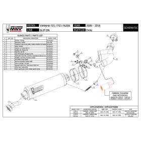 MIVV Silencieux Slip-on Ovale en Carbone pour YAMAHA FZ1/FZ1 Fazer