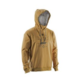 Felpa tecnica MTB LEATT Thermaflow 3.0 marrone fodera termica cappuccio casco