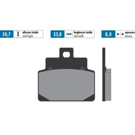 POLINI brake pads set sintered compound 50.7x53.8x8 mm
