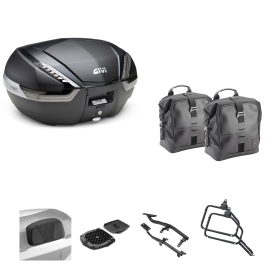 GIVI V47 TECH Top Case Kit CORIUM Carbon/Smoke 47/16L für MOTO GUZZI