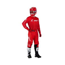 Completo moto LEATT Moto 3.5 Ride rosso nero maglia e pantaloni