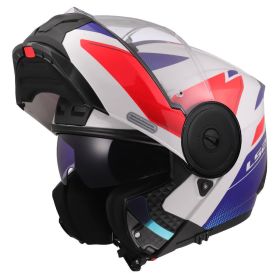 Casque Modulable LS2 FF902 SCOPE II Duria Blanc Brillant Bleu Rouge
