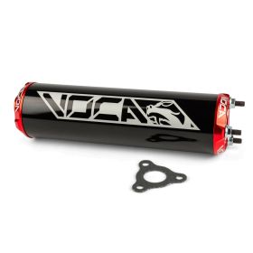 Voca Racing Schwarz/Rot CNC Alu Schalldämpfer
